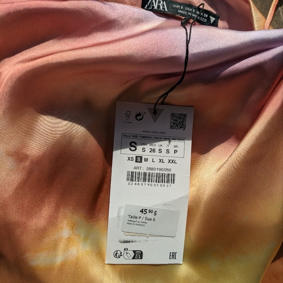 Zara Tie Dye Satin Effect Draped Top, NWT S - Picture 8 of 9